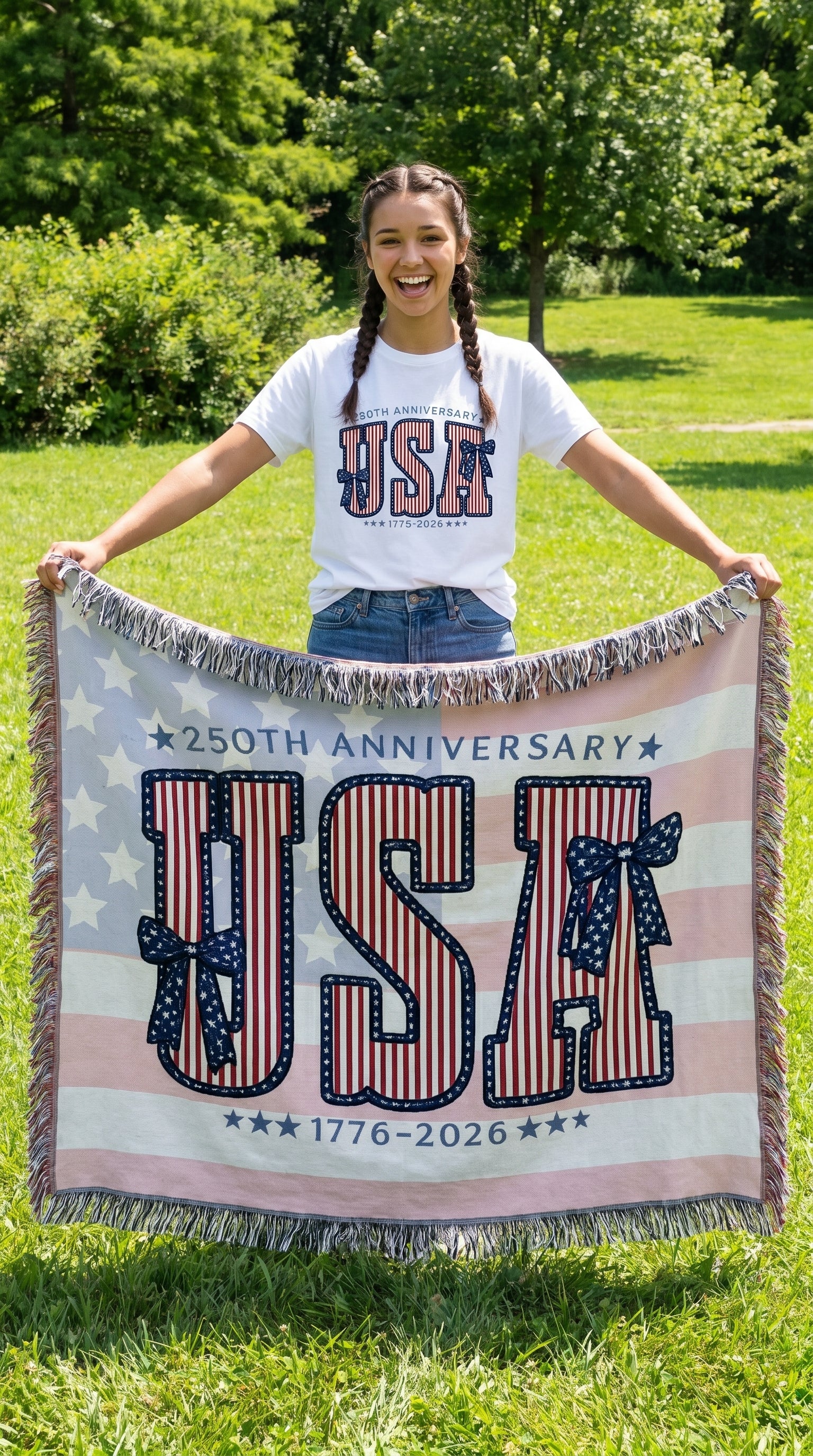 250 Years Strong – America 1776–2026 Heirloom Blanket