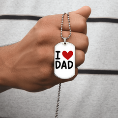 I ❤️ Dad Dog Tag Necklace – A Simple Reminder of a Daughter's Love