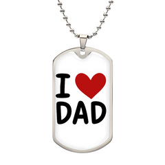 I ❤️ Dad Dog Tag Necklace – A Simple Reminder of a Daughter's Love