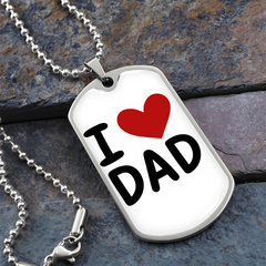 I ❤️ Dad Dog Tag Necklace – A Simple Reminder of a Daughter's Love