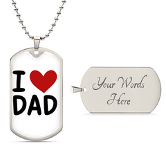 I ❤️ Dad Dog Tag Necklace – A Simple Reminder of a Daughter's Love