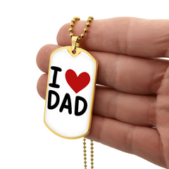 I ❤️ Dad Dog Tag Necklace – A Simple Reminder of a Daughter's Love