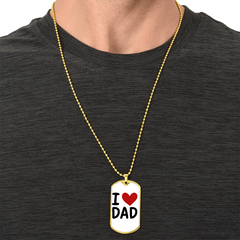 I ❤️ Dad Dog Tag Necklace – A Simple Reminder of a Daughter's Love