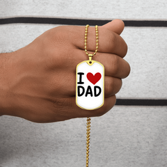 I ❤️ Dad Dog Tag Necklace – A Simple Reminder of a Daughter's Love