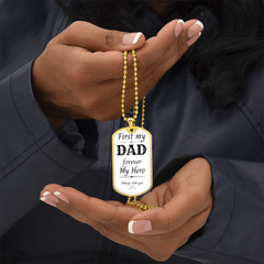 First My Dad, Always My Hero Dog Tag Necklace – A Gift from the Heart