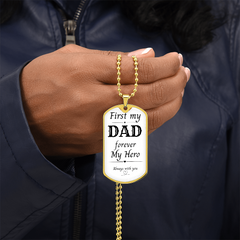 First My Dad, Always My Hero Dog Tag Necklace – A Gift from the Heart