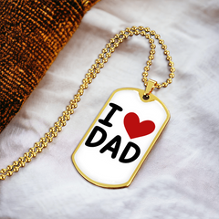 I ❤️ Dad Dog Tag Necklace – A Simple Reminder of a Daughter's Love