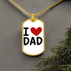 I ❤️ Dad Dog Tag Necklace – A Simple Reminder of a Daughter's Love