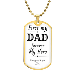 First My Dad, Always My Hero Dog Tag Necklace – A Gift from the Heart