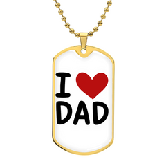 I ❤️ Dad Dog Tag Necklace – A Simple Reminder of a Daughter's Love