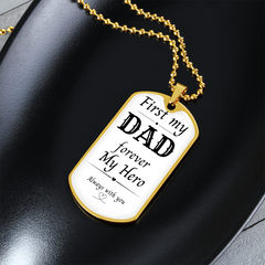 First My Dad, Always My Hero Dog Tag Necklace – A Gift from the Heart