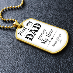 First My Dad, Always My Hero Dog Tag Necklace – A Gift from the Heart