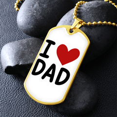 I ❤️ Dad Dog Tag Necklace – A Simple Reminder of a Daughter's Love