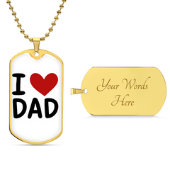 I ❤️ Dad Dog Tag Necklace – A Simple Reminder of a Daughter's Love