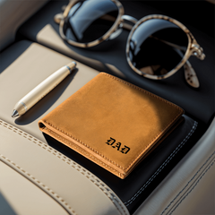 Custom Engraved Leather Wallet for Men