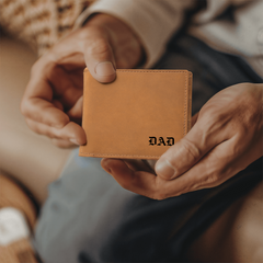 Custom Engraved Leather Wallet for Men