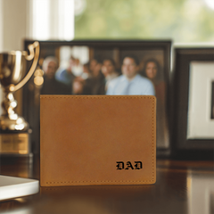 Custom Engraved Leather Wallet for Men