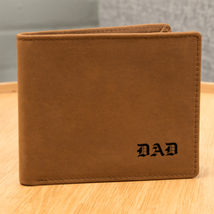 Custom Engraved Leather Wallet for Men