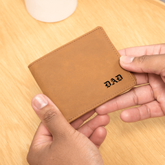 Custom Engraved Leather Wallet for Men
