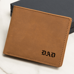 Custom Engraved Leather Wallet for Men