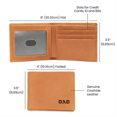 Custom Engraved Leather Wallet for Men