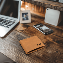 Custom Engraved Leather Wallet for Men
