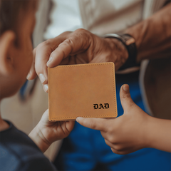 Custom Engraved Leather Wallet for Men