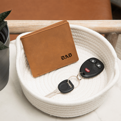 Custom Engraved Leather Wallet for Men