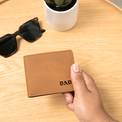 Custom Engraved Leather Wallet for Men