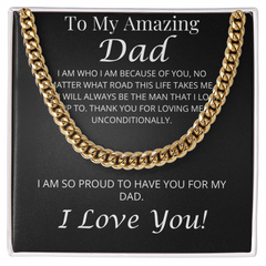 To My Amazing Dad – Cuban Link Chain Necklace