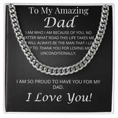 To My Amazing Dad – Cuban Link Chain Necklace