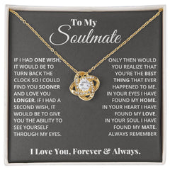 To My Soulmate - Breathtaking Love Knot Necklace