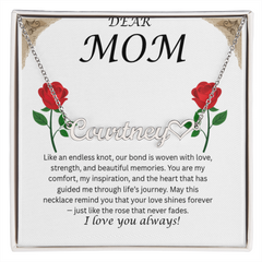 Custom Name Necklace with Message Card – Perfect for Mom 💖