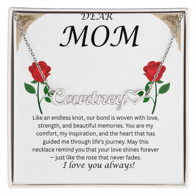 Custom Name Necklace with Message Card – Perfect for Mom 💖