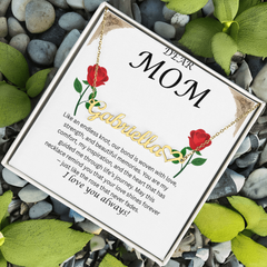 Custom Name Necklace with Message Card – Perfect for Mom 💖
