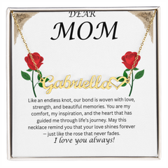 Custom Name Necklace with Message Card – Perfect for Mom 💖