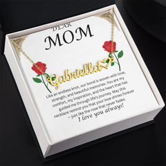 Custom Name Necklace with Message Card – Perfect for Mom 💖