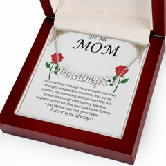 Custom Name Necklace with Message Card – Perfect for Mom 💖