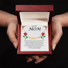 Custom Name Necklace with Message Card – Perfect for Mom 💖