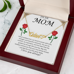 Custom Name Necklace with Message Card – Perfect for Mom 💖