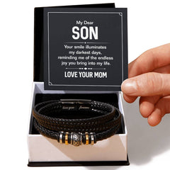 Your Smile - Mens Leather Bracelet   From Mom