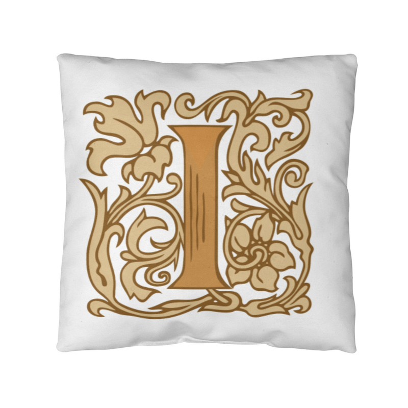 I is for Indulge – Elegant Monogram Decorative Pillow