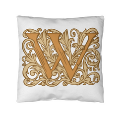 W is for Wine – Elegant Monogram Decorative Pillow