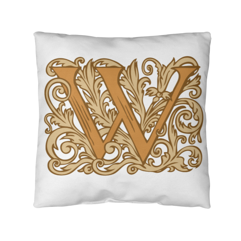 W is for Wine – Elegant Monogram Decorative Pillow