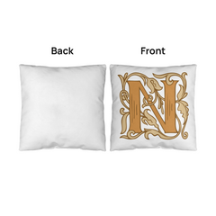 N is for Nights to Remember – Elegant Monogram Decorative Pillow