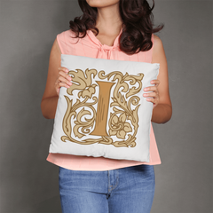 I is for Indulge – Elegant Monogram Decorative Pillow
