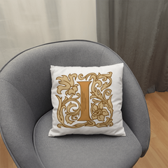 I is for Indulge – Elegant Monogram Decorative Pillow