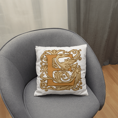 E is for Enjoy – Elegant Monogram Decorative Pillow