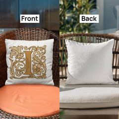 I is for Indulge – Elegant Monogram Decorative Pillow