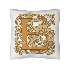 E is for Enjoy – Elegant Monogram Decorative Pillow
